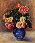 Roses in a blue vase 1900
